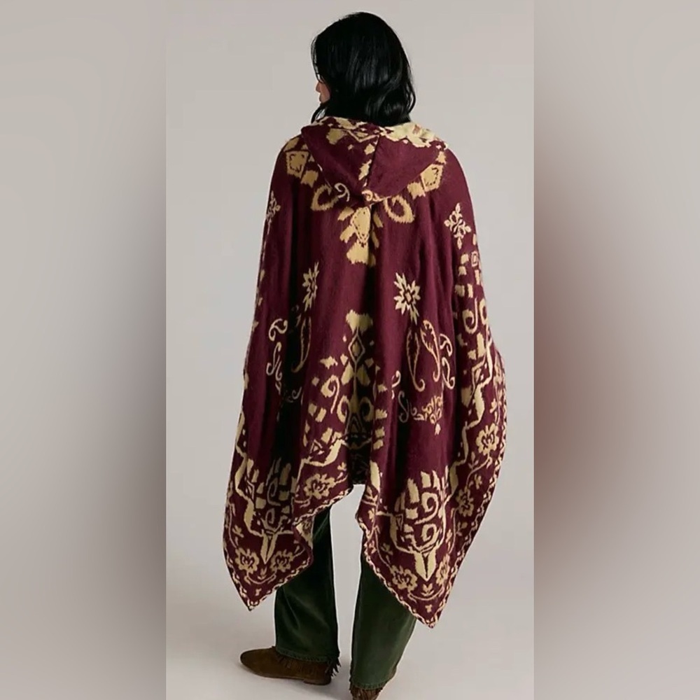 NWT Free People Rown Printed Duster Hooded Cardigan New $98 retail - Picture 2 of 6